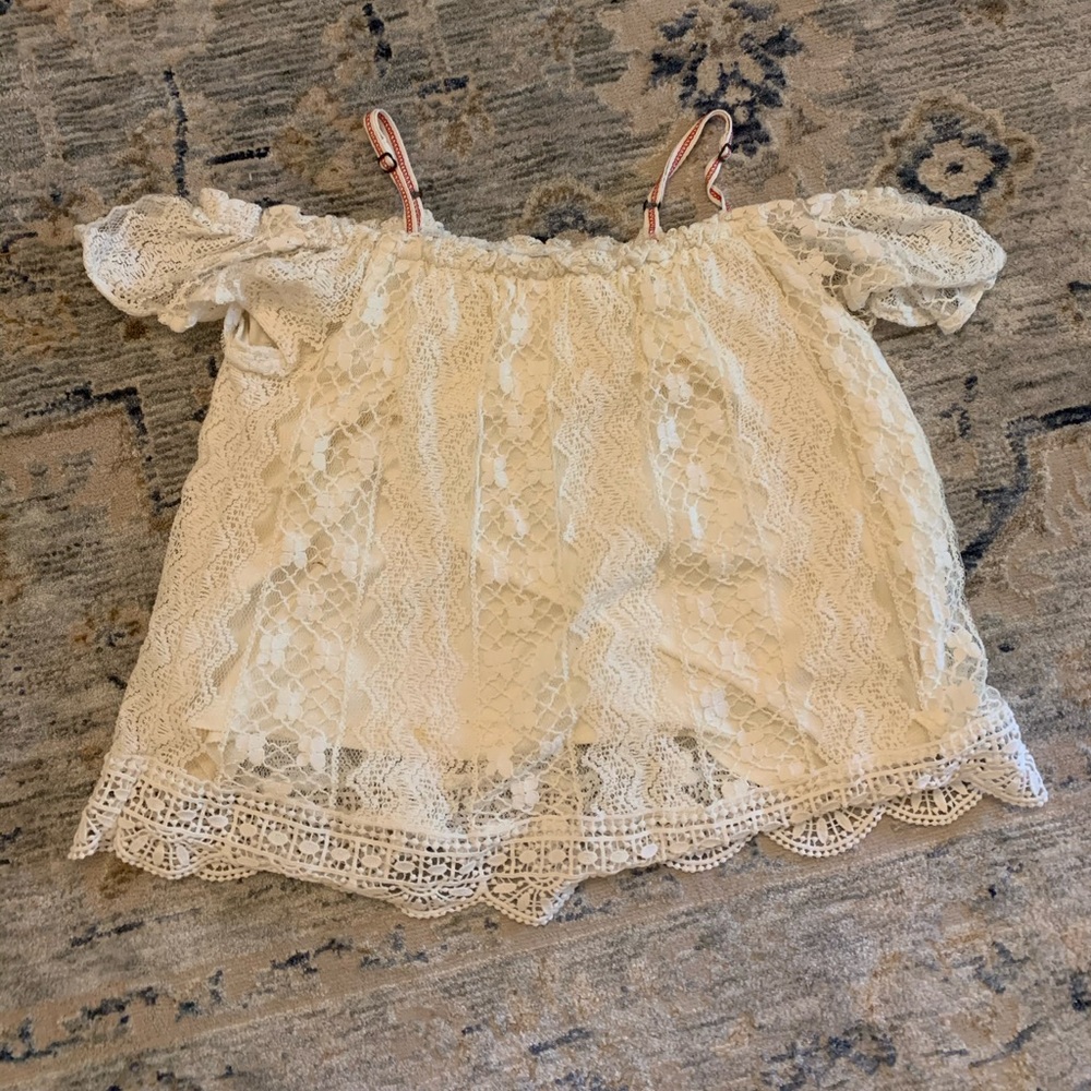 Girls white lace top